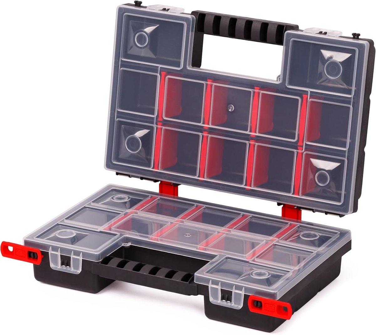 SnelShoppen - Dubbelzijdige Sorteringsbox 287x186x100 mm - 64 Verstelbare Compartimenten - Schroeven, Moeren, Gereedschap Organizer - Handgereedschap