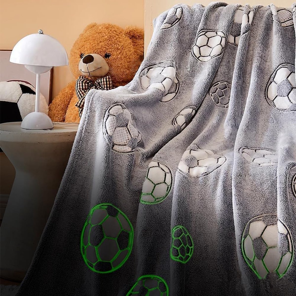 SnelShoppen - Kinderen Dekens voor Jongens en Meisjes 200 x 150 cm, Glow in the Dark, Zachte Fluffy Babydeken, Knuffelwarm Geschenken voor Kerst, Verj