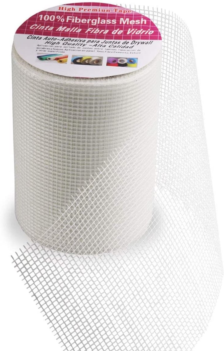 SnelShoppen - Fiberglass Tape Zelfklevend 20 cm x 25 m - Hoogwaardige Glasvezelband voor Muren, Vullingen van Kieren en Joints, Duurzaam en Sterk