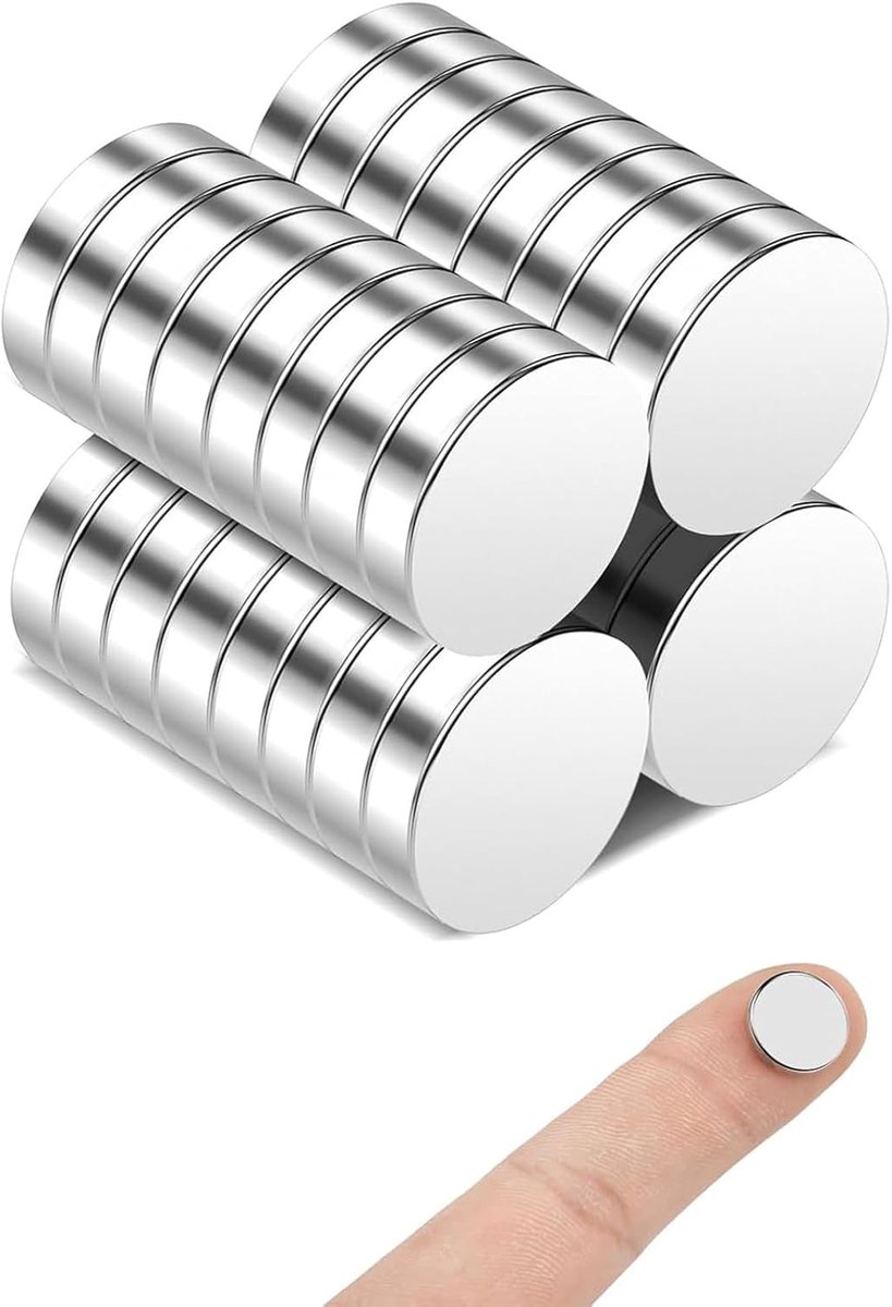 SnelShoppen - Pack van 30 Kleine Magneten, Extra Sterke Fridge Magneten 12 x 3 mm voor Magnetische Borden, Whiteboards, Pinborden en Creatief Gebruik