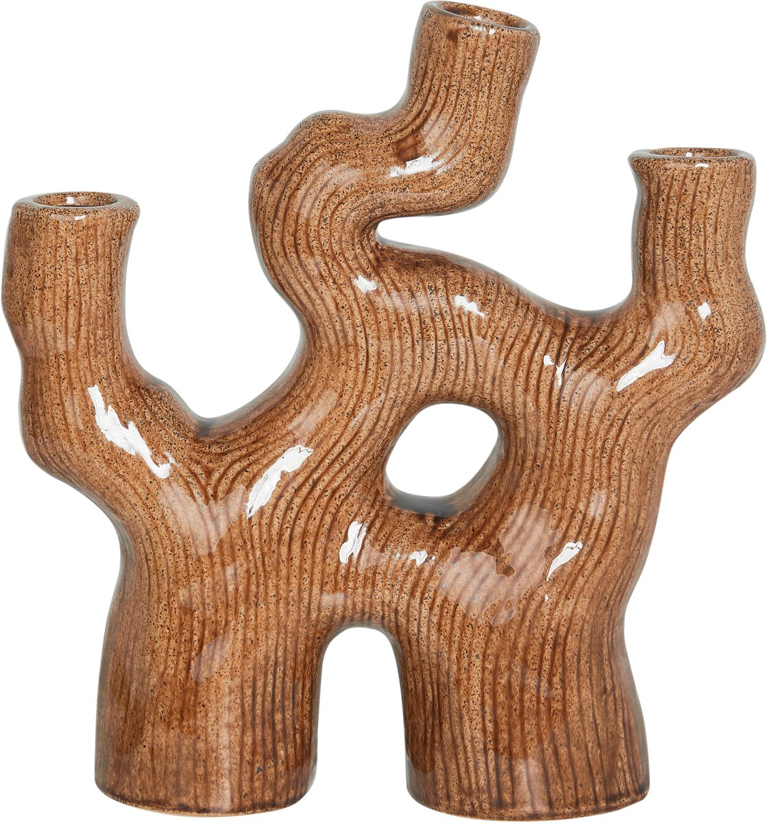 BARBUS - Bloemenvaas - Bruin - 31 cm - Steengoed