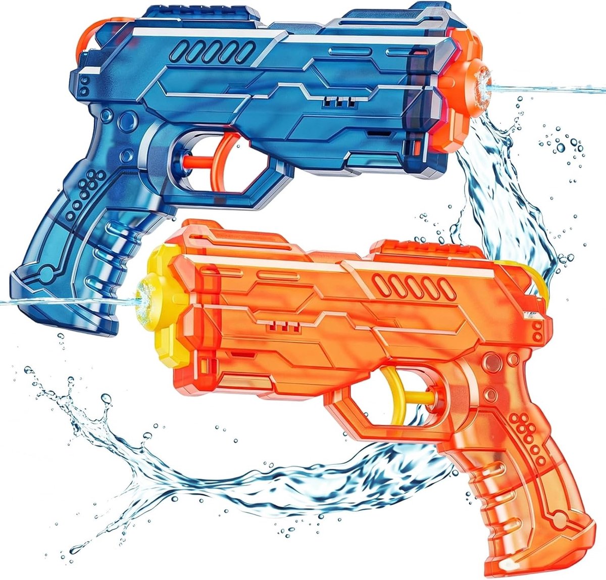 Waterpistolen set van 2 voor kinderen en volwassenen, ideaal voor zomerplezier, strand, zwembad en tuinactiviteiten, krachtige waterblasters met groot bereik