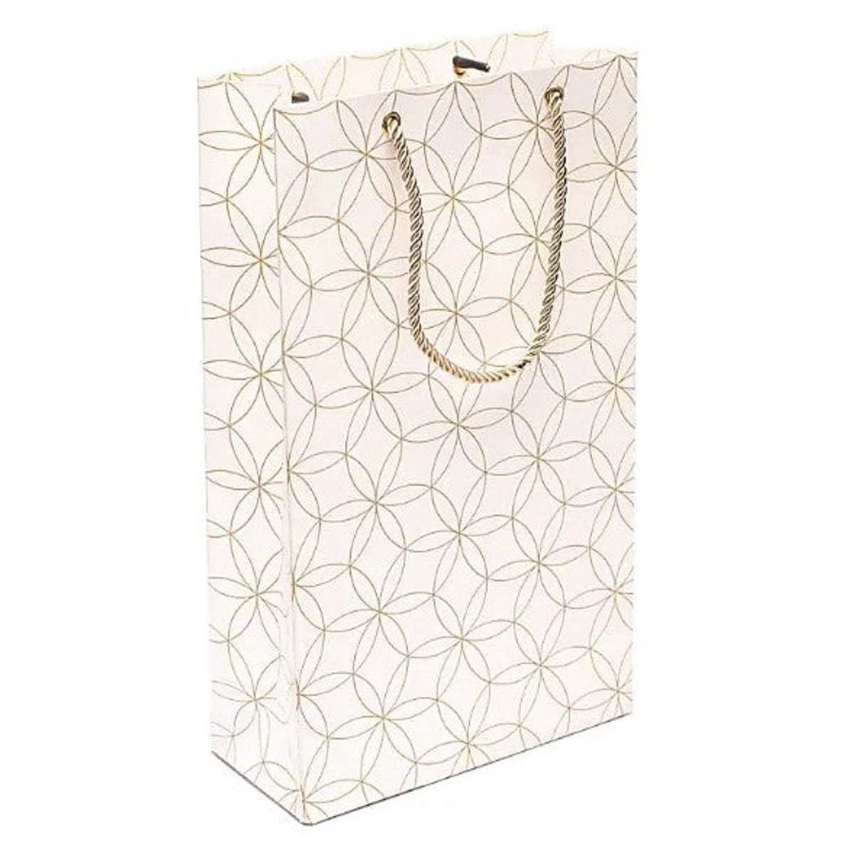 Cadeautasje wit gouden Bloem des Levens 33x20x8,5cm