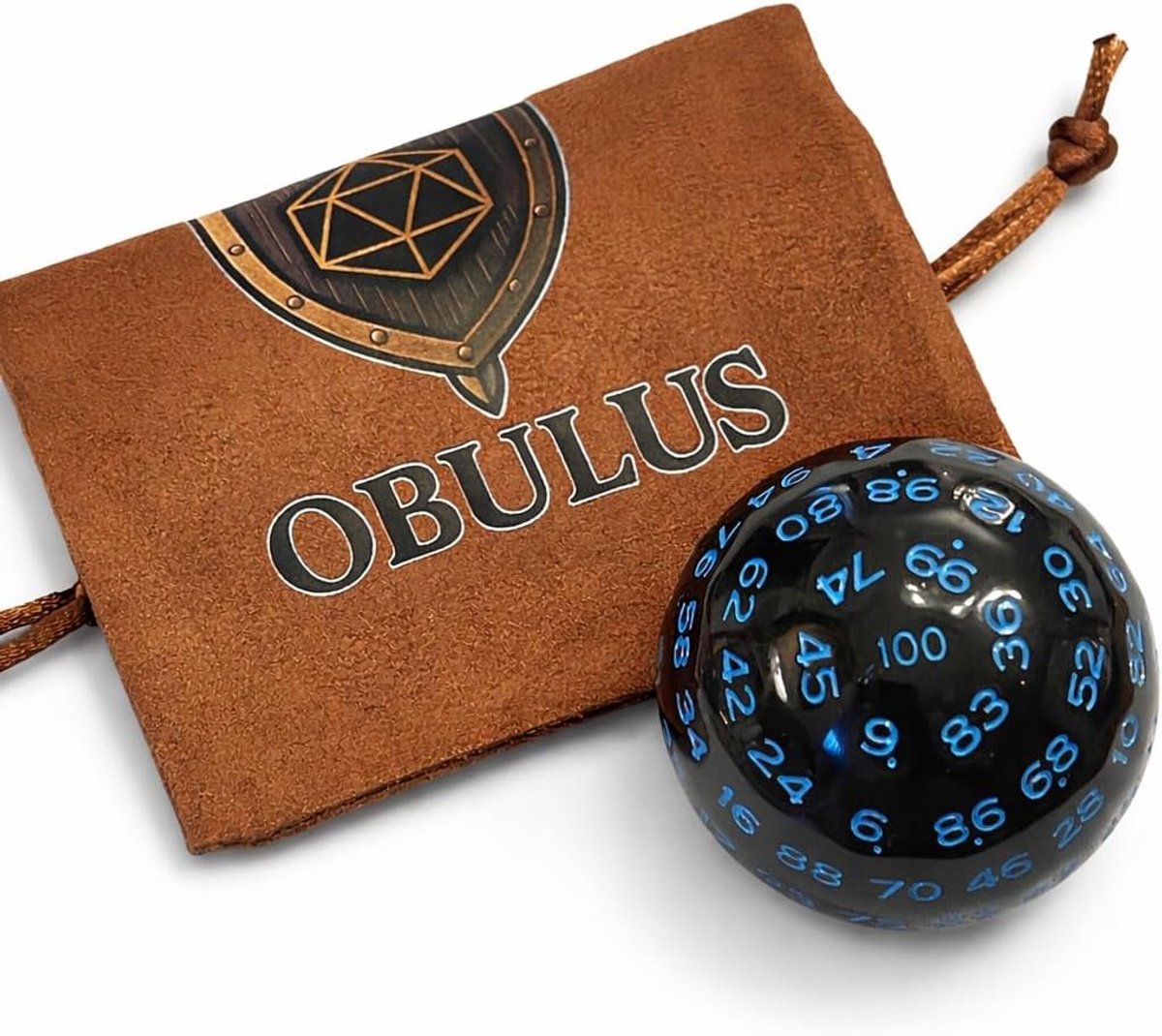 SnelShoppen - 100-zijdige acryl dobbelstenen met tas, blauw - Perfect voor JDR, D&D, Pathfinder, bordspellen en oorlogsspellen