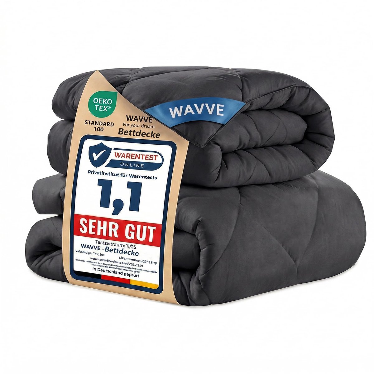 SnelShoppen - Dekbed 220x240 2-delig - Zomer 150 g/m² + 4 Seizoenen 300 g/m² - Winter 450 g/m² - 2-persoons Microvezel Dekbed - Grijs - Perfect voor E
