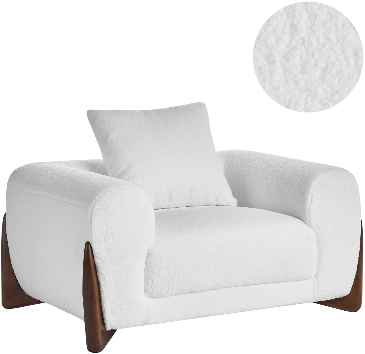 Beliani VINLIDEN - Fauteuil - Wit - Bouclé