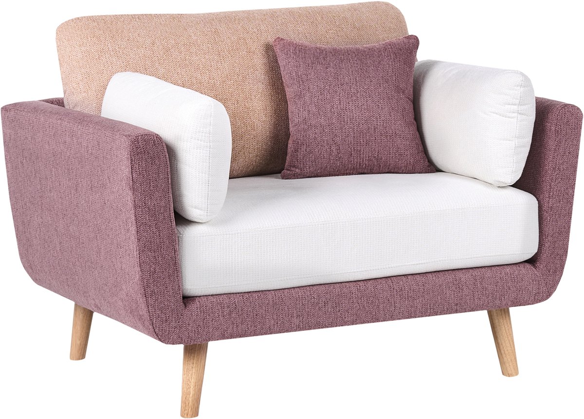 BOLGA - Fauteuil - Roze/Wit - Polyester