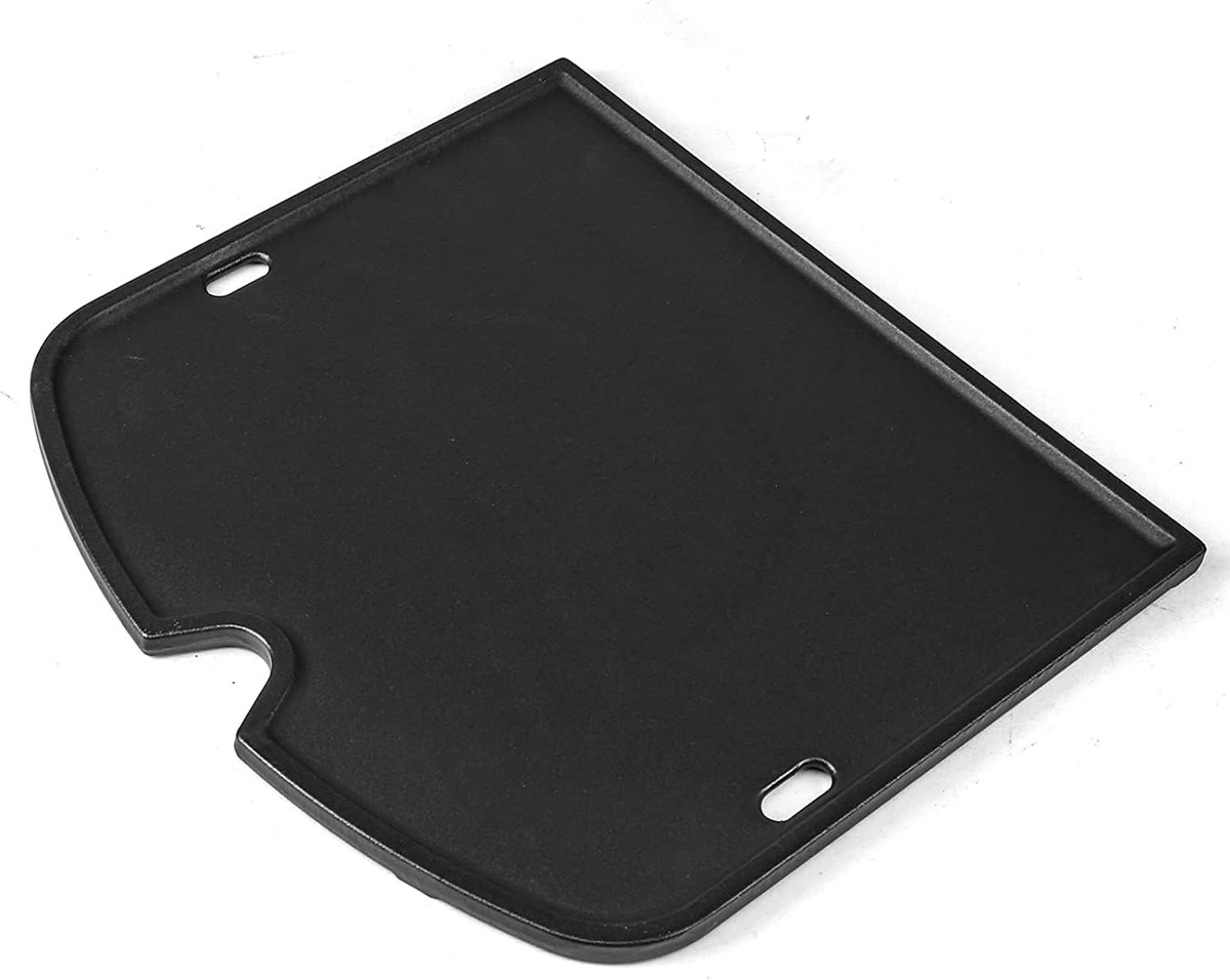 SnelShoppen - Gietijzeren Grillplaat voor Portable Gas Grill - Kookplaat 34.3 x 31.5 cm - Perfect voor BBQ, Camping en Buiten koken - Gezonde Bakplaat