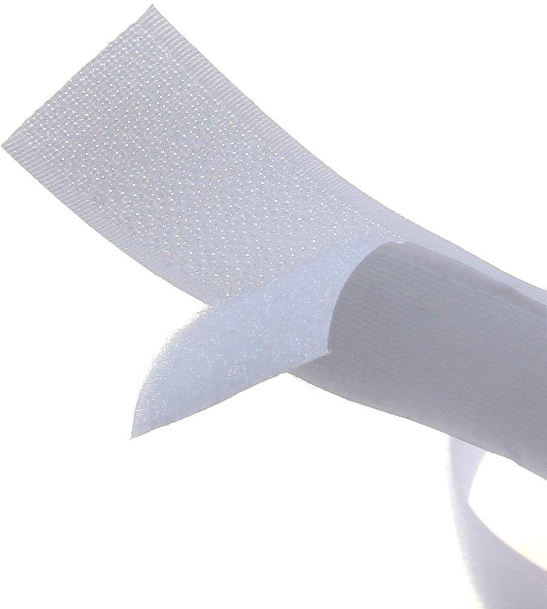 SnelShoppen - 1.5cm-2m Naaibare Klittenband, Wit met Non-Stick Nylon Achterkant, Ideaal voor Kleding, Creatieve Projecten, en Huishoudelijke Fixes