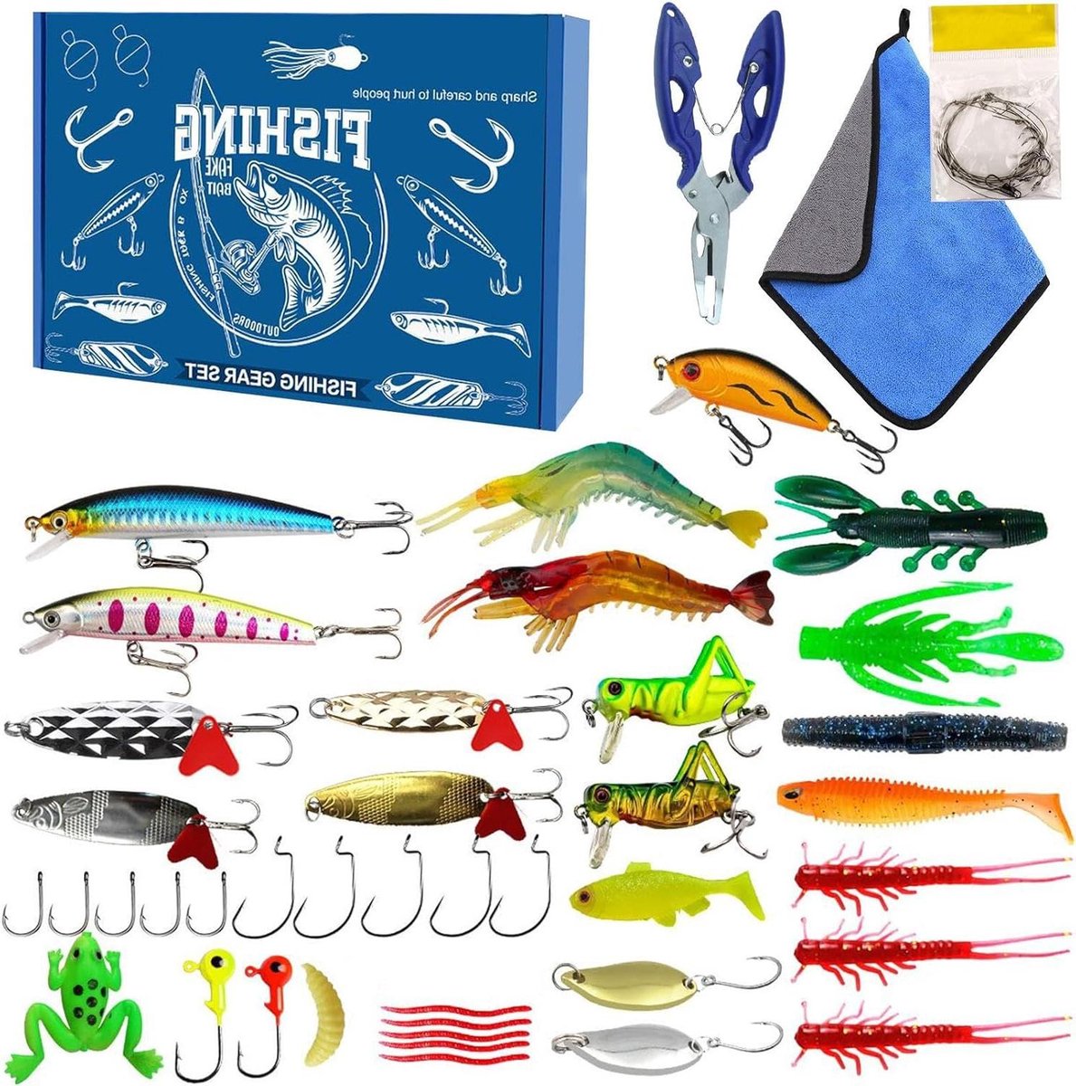 Vislokaas Set - Kunstaas Collectie - Vissen Buiten - Realistische Vorm - 1x Set - Multicolor