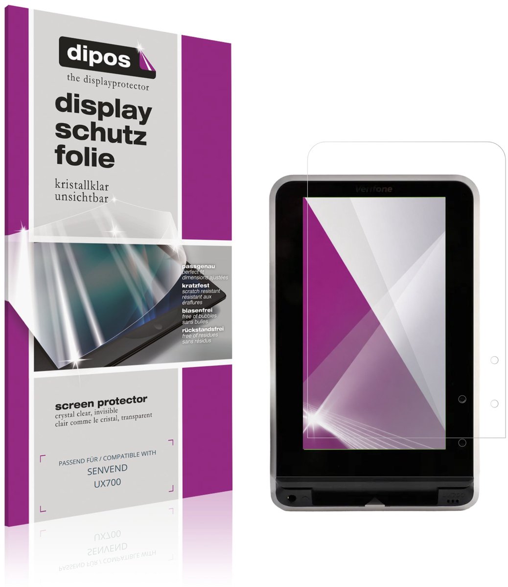 dipos – 4x Beschermfolie geschikt voor SENVEND UX700 | Krasbestendige & heldere Screenprotector Ultra-Thin