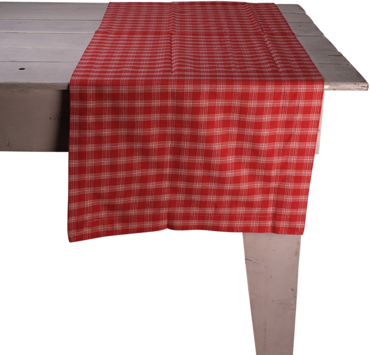 Levy Check Tafelloper rood 50x140cm