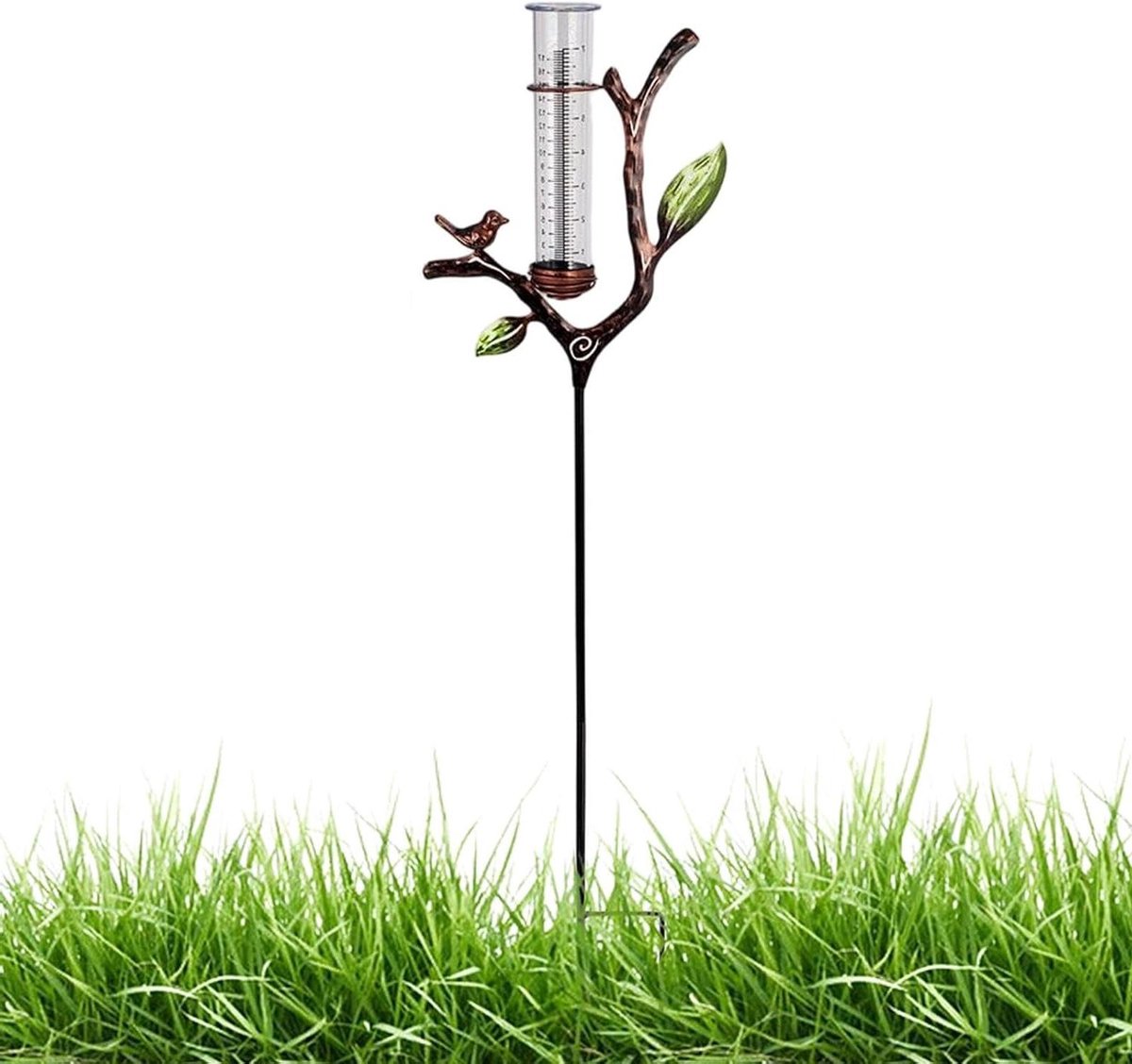 Regenmeter Tuin - Watermeter Buiten - Planten Verzorgen - Decoratief Tak Design - 95 cm Hoog - Transparant