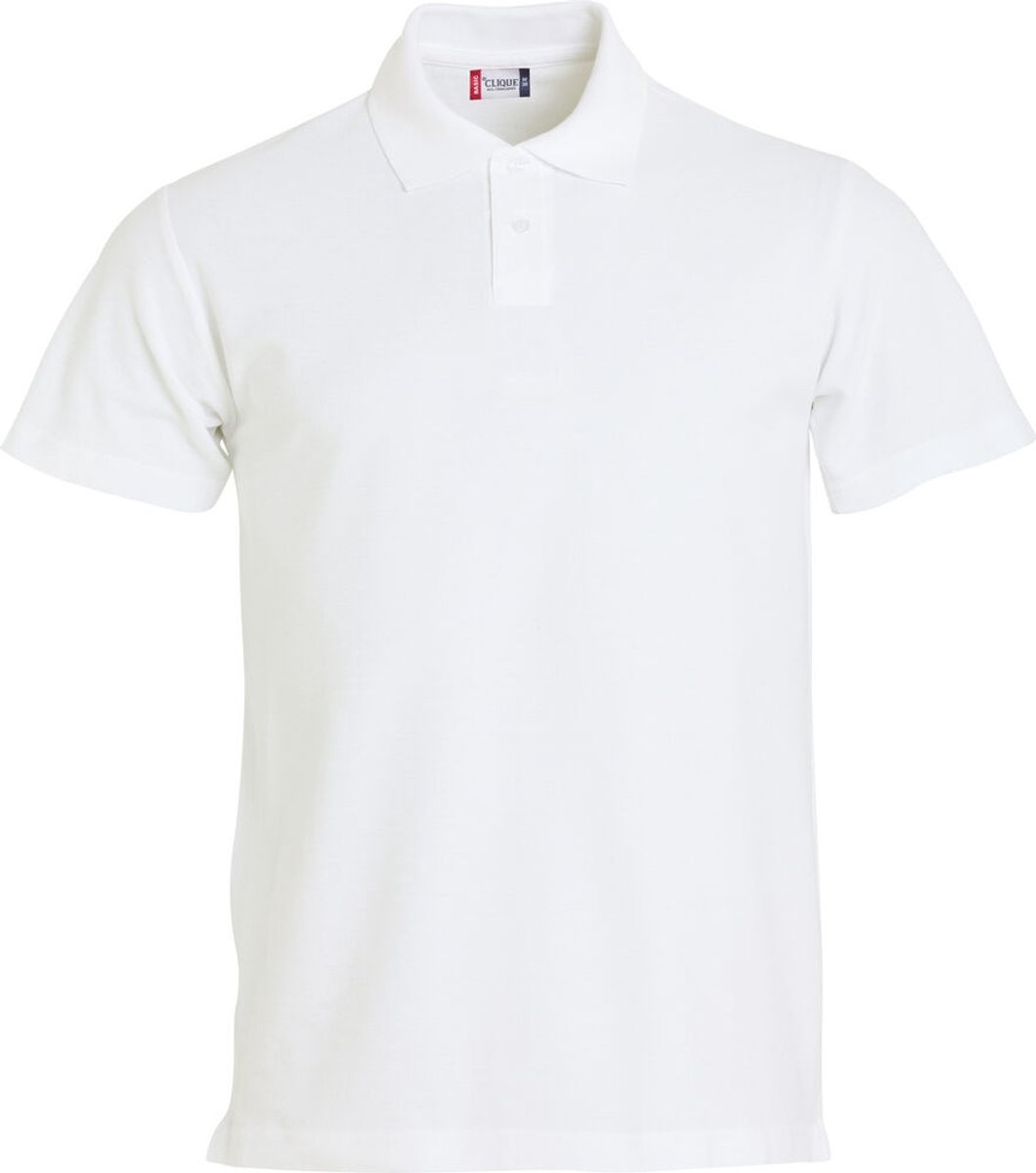 Clique Basic Polo S/S Junior 028232 - Wit - 150-160