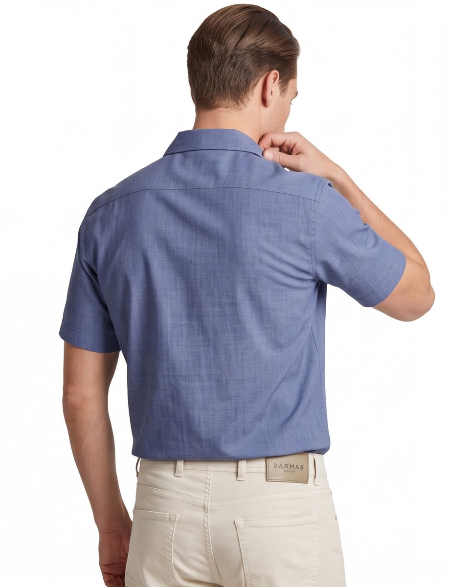 Ledub poloshirt korte mouw blauw