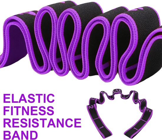 Elastic Resistance Bands - 9 Elastische Ringen voor Fitness, Yoga en Pilates - Hoogwaardige Rekbare Sportband in Paars, Maat S — afbeelding 2