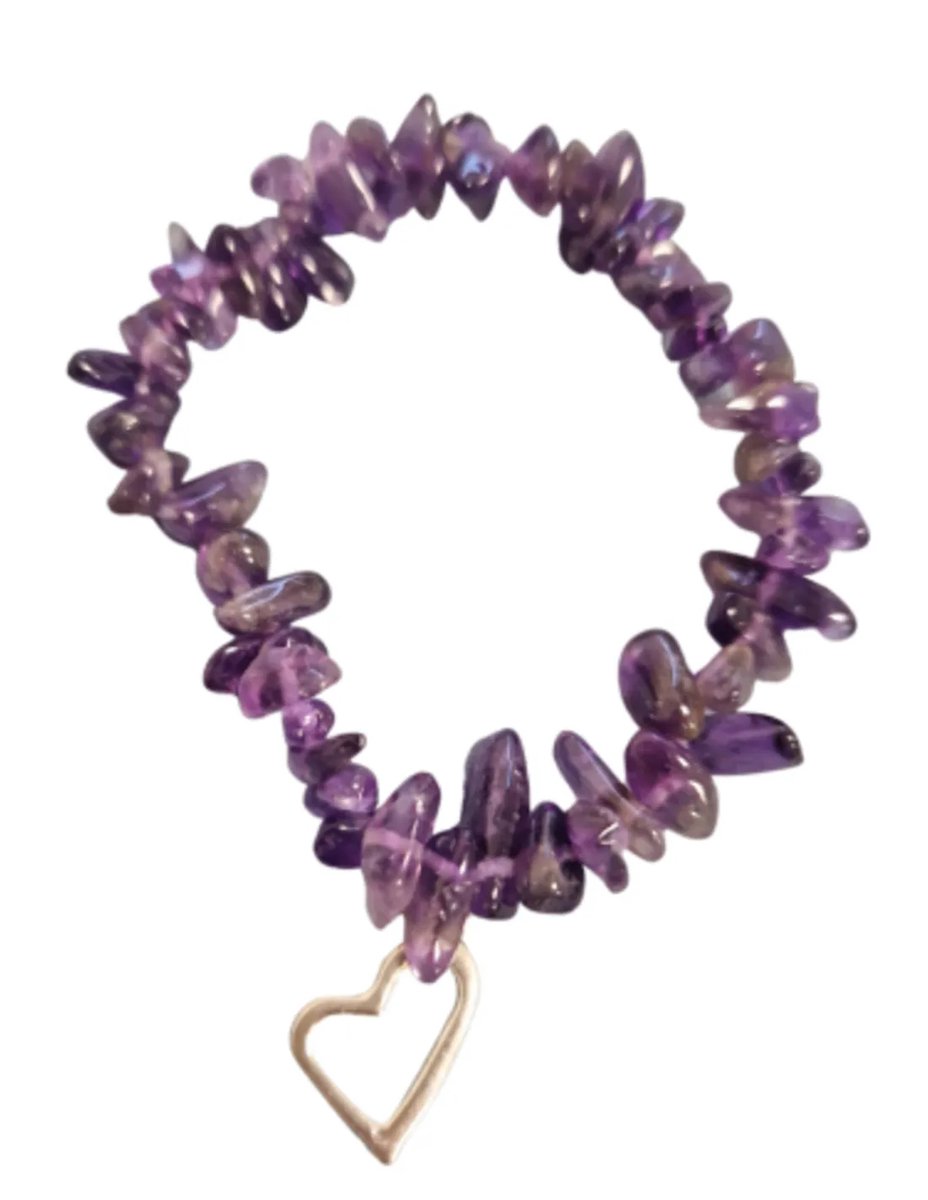 Amethist hart splitarmband