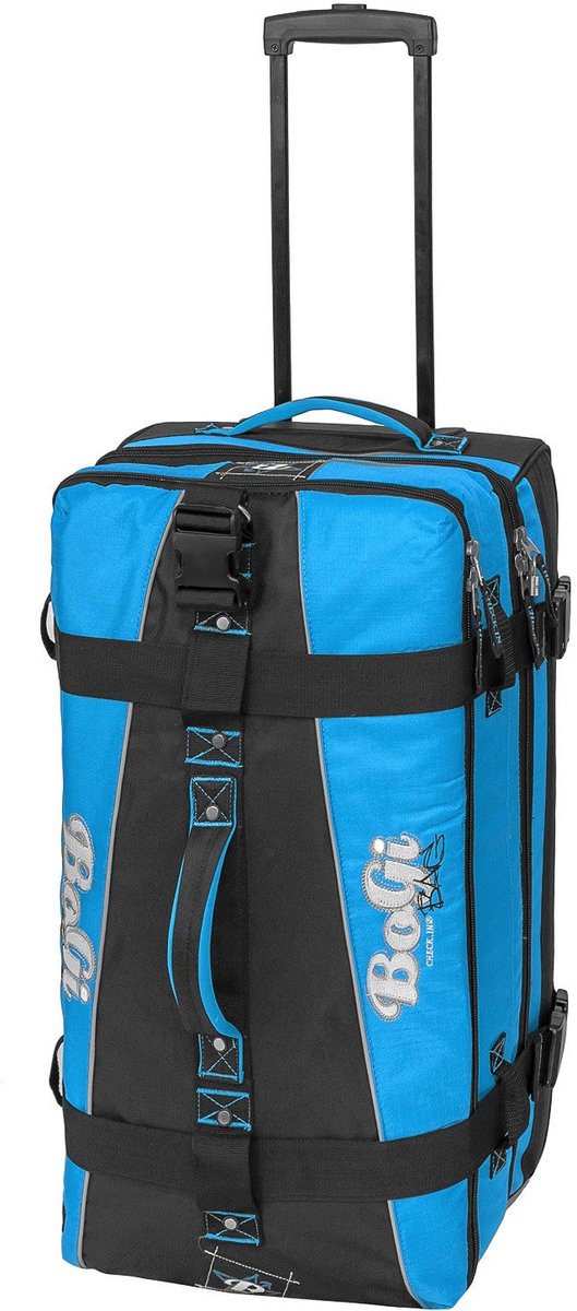 SnelShoppen - BoGi Bag reistas rolkoffer reiskoffer 72 cm 85 L blauw zwart - Grote lichtgewicht reistas met wielen voor vakantie, weekendje weg, en ca