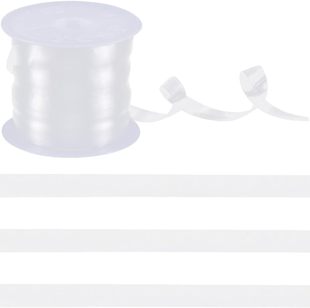 20m x 8mm Transparante Elastische Band - Lichtgewicht Onzichtbare Rekbare Band voor Beha, Lingerie, Sportkleding en Naai Projecten