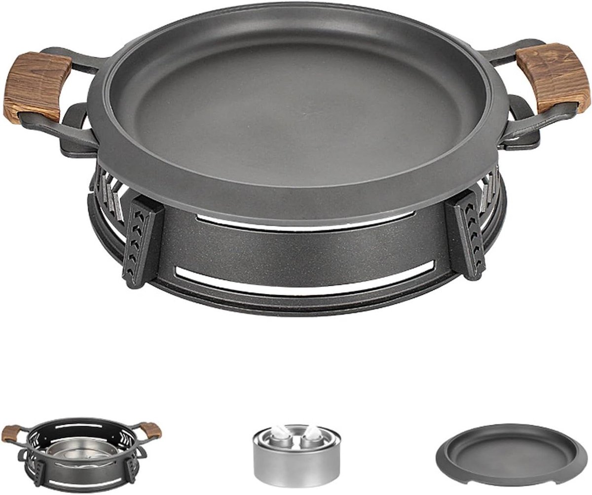 Koekenpan met Deksel - Gegrilde Vis Bakplaat - Outdoor Koken - Dubbele Handgrepen - 33 cm - Aluminium