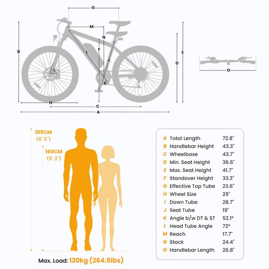 Touroll U1 29-inch Off-Road Tire elektrische MTB fiets met 250W motor,,36V 13Ah verwisselbare batterij, max 65km actieradius, Shimano 21 versnellingen schijfrem IPX4 waterdicht - Zwart — afbeelding 3