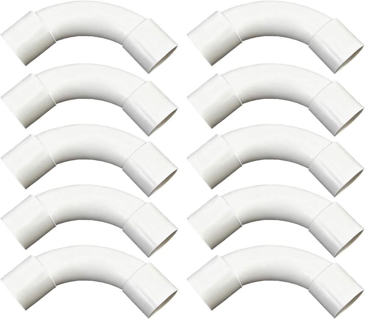 10 stuks 20mm elektrische PVC bochten voor isolatietubes - 90 graden connector voor kabelverbinding en wandmontage