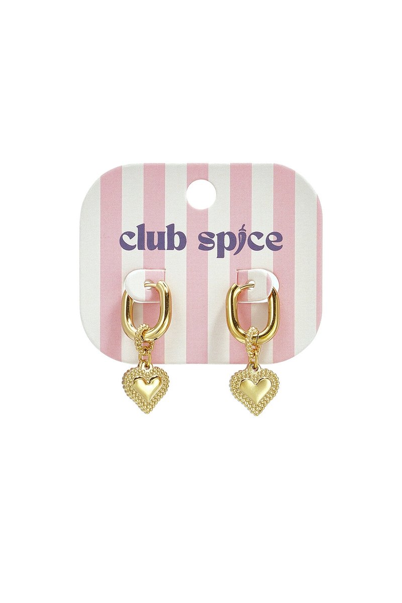 Elegant heart-shaped drop earrings for women - Goudkleur