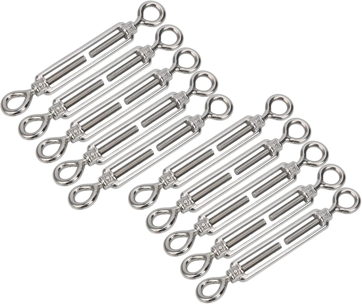 10 stks Rvs Eye M6 Open Body Turnbuckles voor Spankabel of Touw