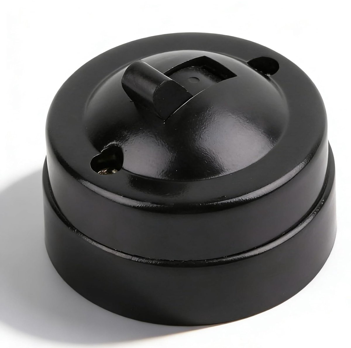 lichtschakelaar, opbouw, 6 A, 250 V, 1500 W, tuimelschakelaar, opbouwschakelaar, stopcontact, lichtschakelaar, vintage schakelaar, rond, retro schakelaar, opbouwschakelaar