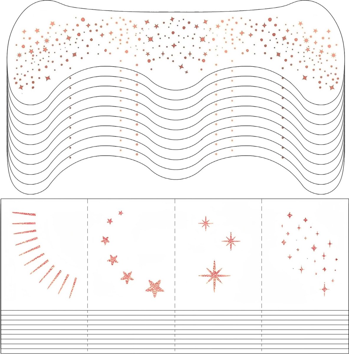 20 Vellen Glitter Sproeten | Gezichtsglitter Vlekken Patches | Nep Sproeten Stempel Tijdelijke Tattoos Stickers voor Vrouwen Festival Halloween Kerst Carnaval Make-up (Roze Goud)