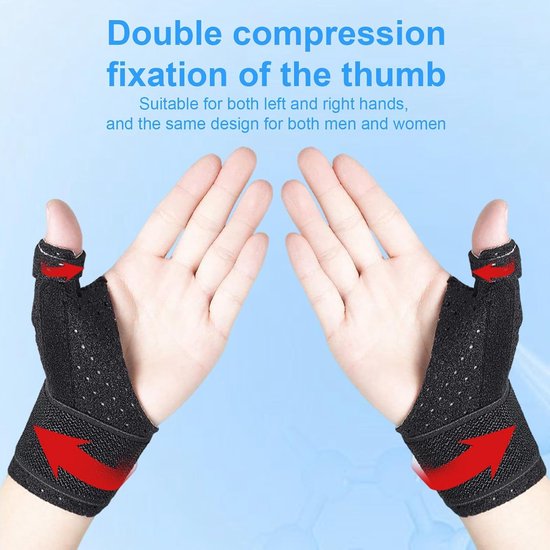 1 stuks duimbrace rechts links elastisch met rails, polsbandage, bandage bij rizoartrose ter verlichting van pijn en letsel, tenosynovitis van De Quervain, peesontsteking en verstuikingen — afbeelding 2