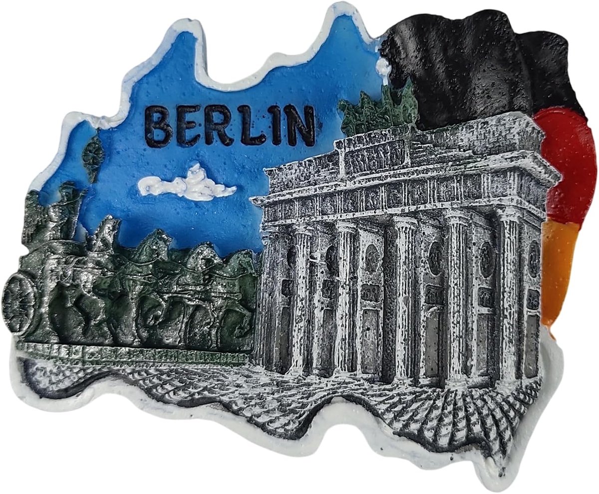Duitsland Berlijn - Brandenburger deur en vierkant - 3D-magneet souvenir - magnetisch verzamelstuk - cadeau-idee reiscollectie L339