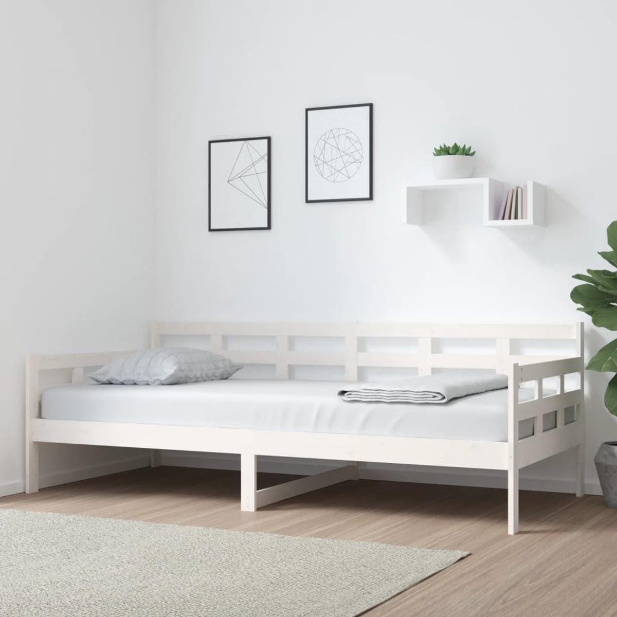 Dagbed - Logeerbed Bankbed - Gastvrij Ontvangen - Massief Grenenhout - 90 x 200 cm - Wit