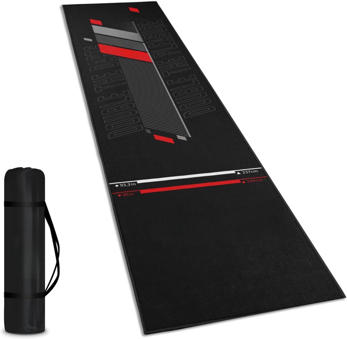 JCP® Dartmat - Dartsmat - Antislip Dartmat - Zwart - 297cm x 66cm x 297cm