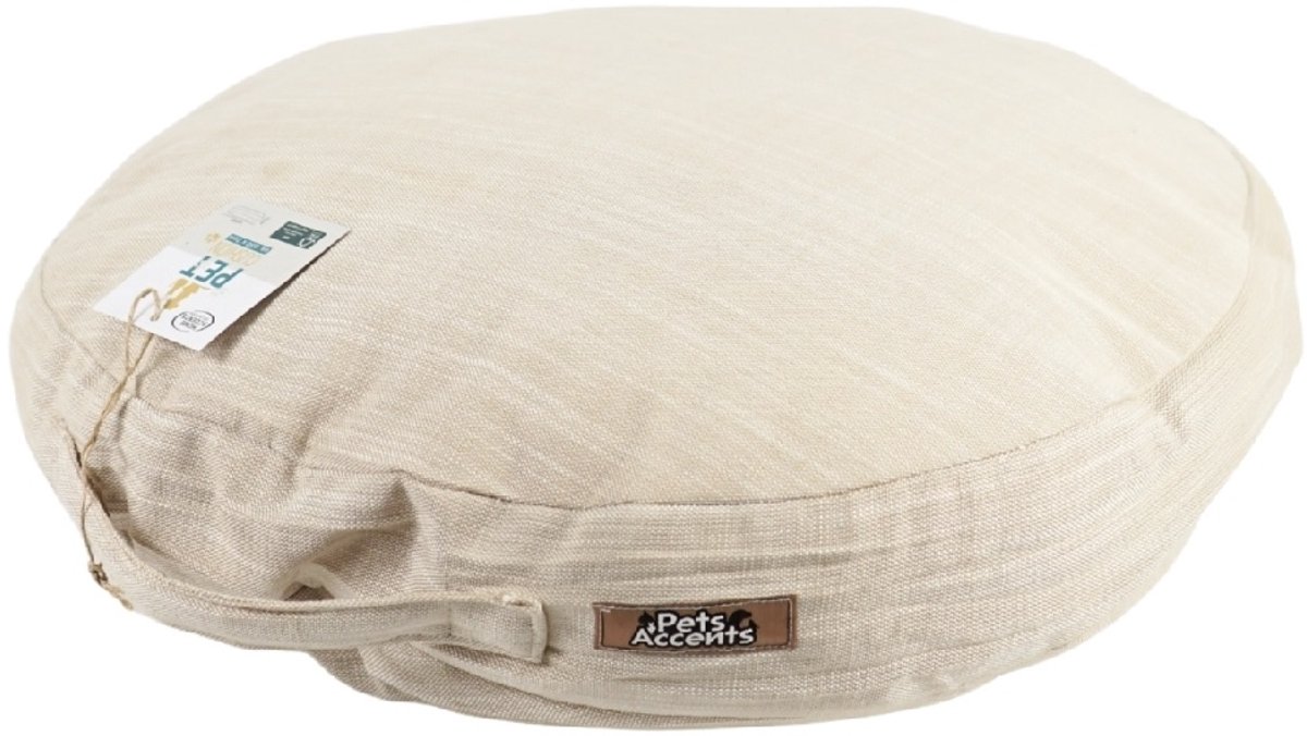 Pets Accents Hondenkussen Rond 50 cm – Crème – Comfortabel Dierenkussen