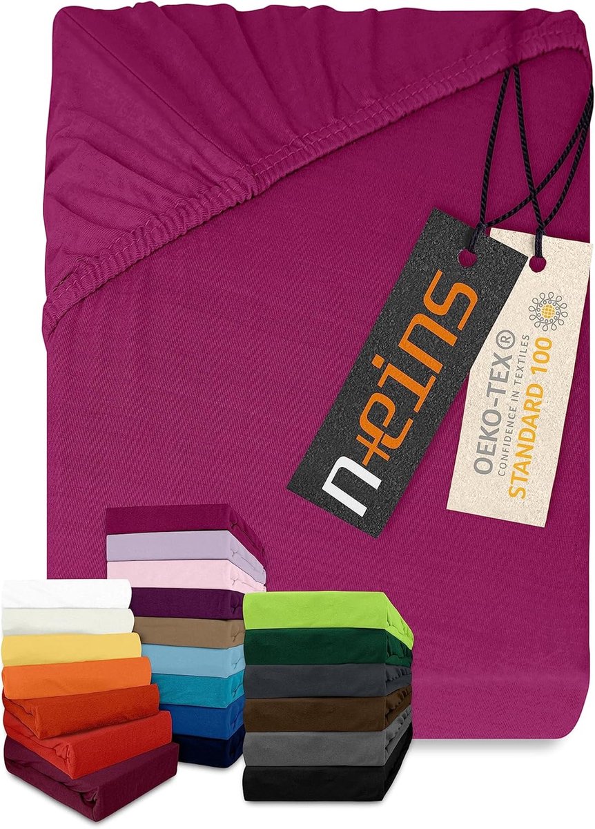 Jersey fitted sheet 200x220 cm - 100% katoen - extra zacht - perfect passende elastiek - ShopVlot