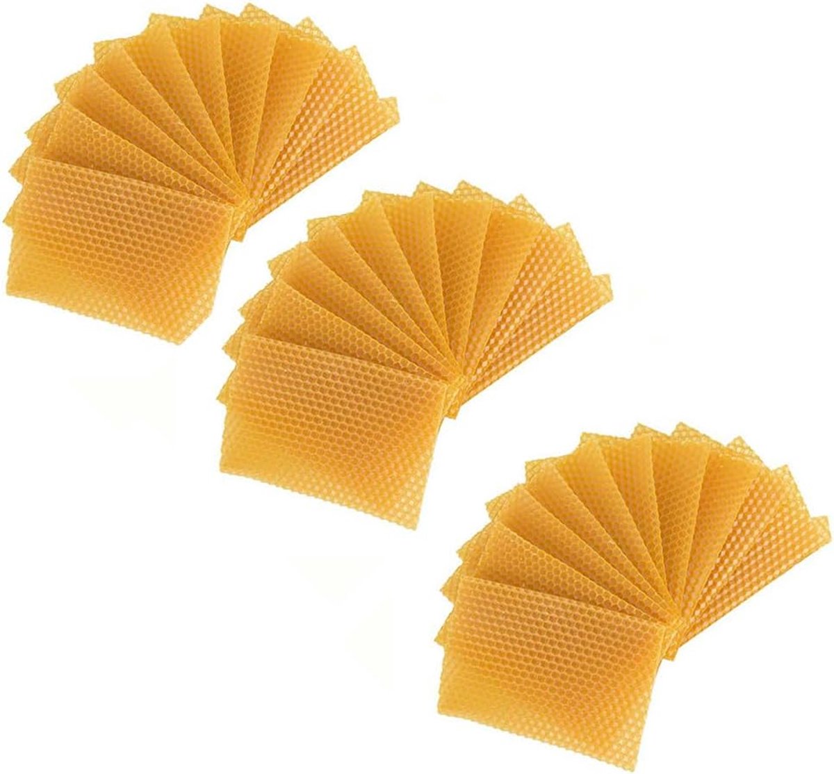 Bijenwasvellen voor het maken van handgerolde kaarsen, bijenkorffunderingen en creatieve projecten, zonder additieven, schone en gelijkmatige verbranding, 30 stuks