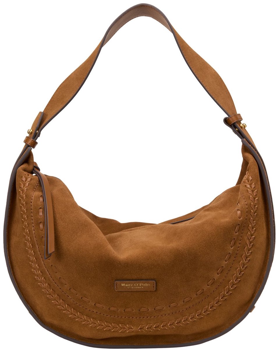 Marc O'Polo Leren schoudertas Aayda Hobo Bag Burnt Tobacco bruine