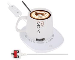 Cappuccino Koppen - Koffiekopjes - Warme Dranken - Verwarming Coaster - 24 x 24 x 14 cm - Wit