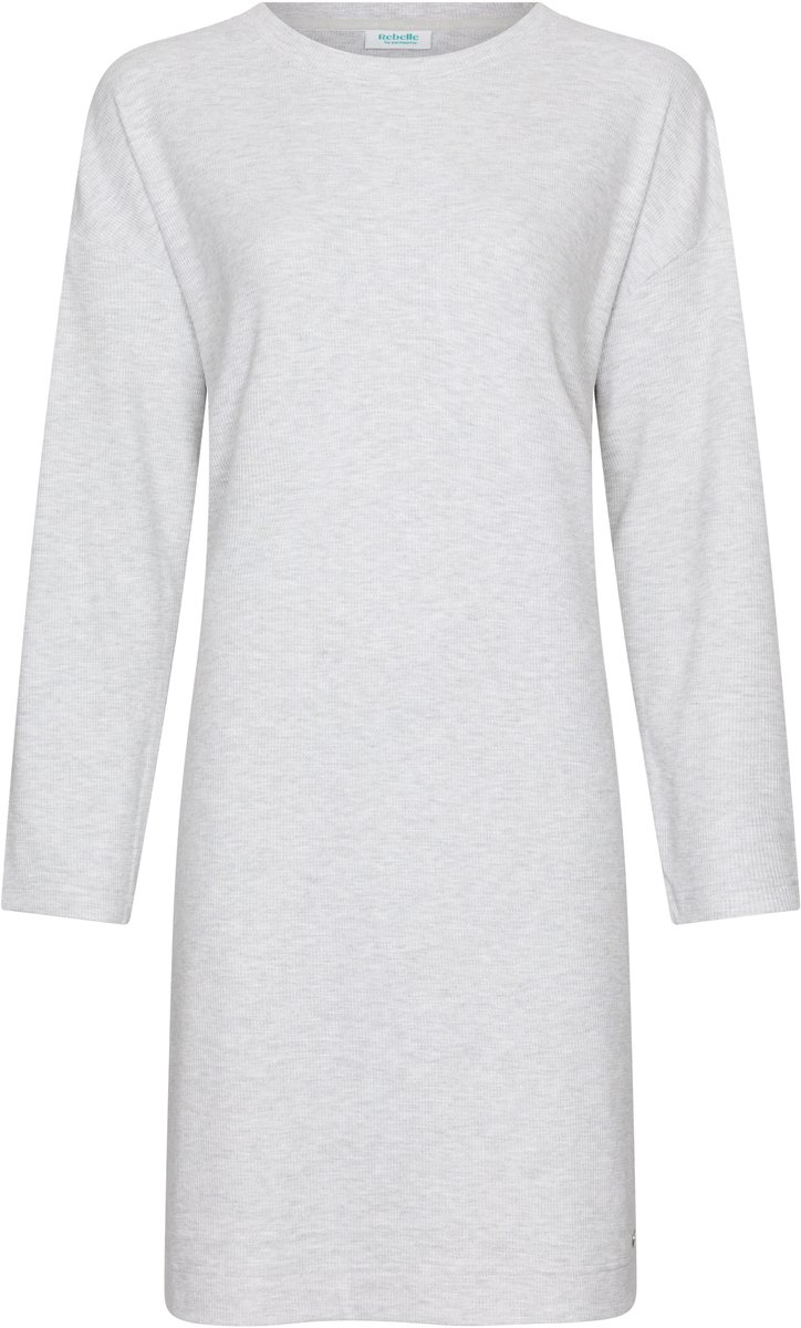 MyRebelle- Nachthemd - Grey Harmony - Wafel structuur - Grijs - Maat 44