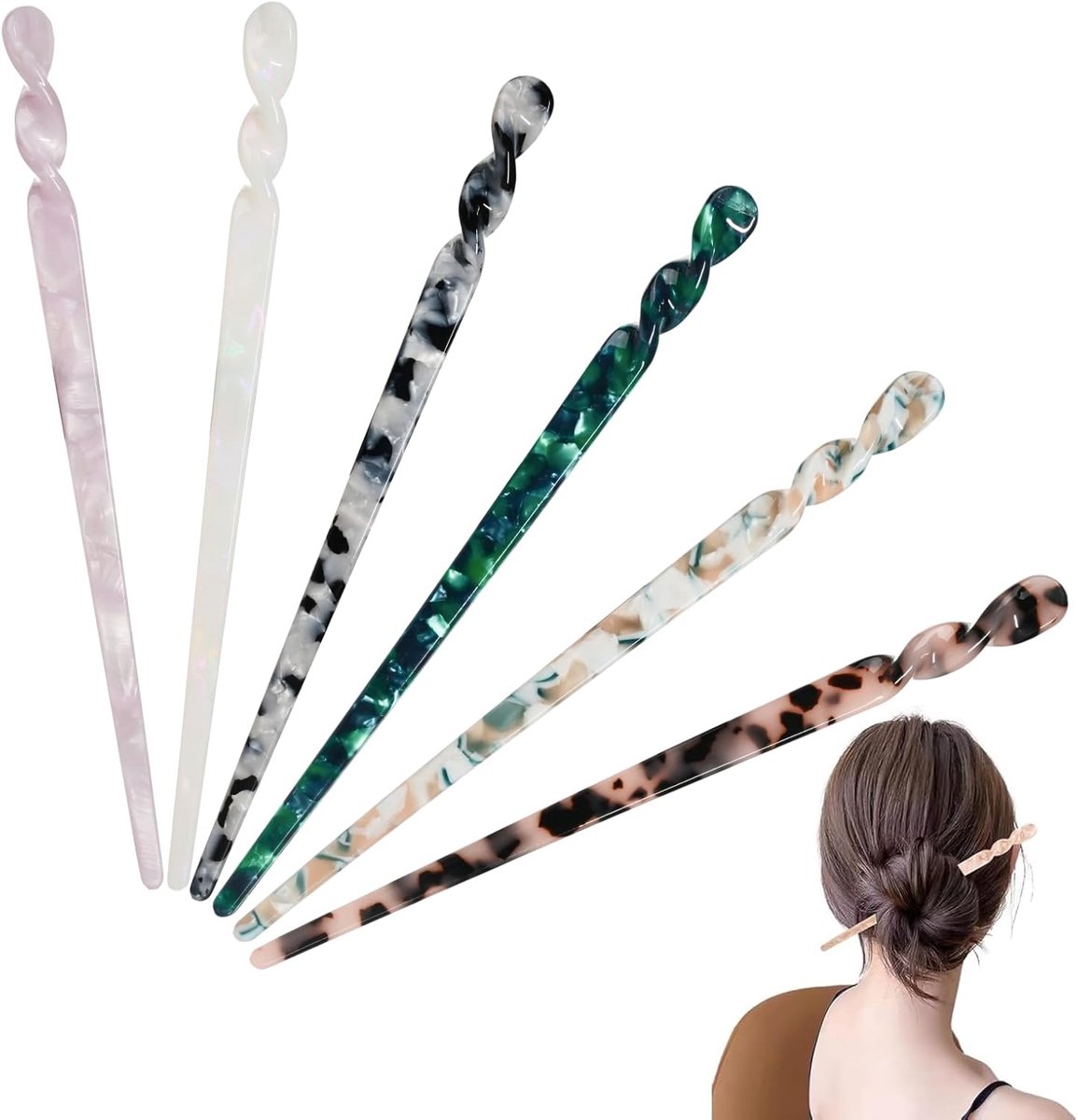 6 stuks acetaat haarstaaf, haarstokken, retro haarspelden, vintage Chinese haarspeld, lange haarstok, hairpin, haarstokken, prachtige Chinese haarspeld, haaraccessoires voor vrouwen en meisjes
