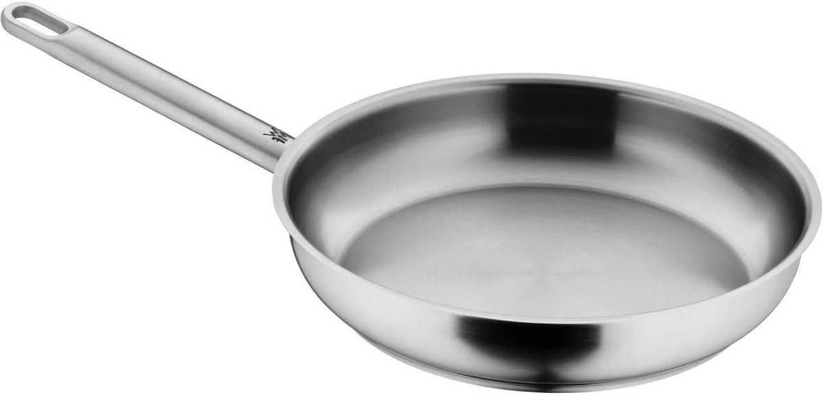 Serve- en Braadpan - Koekenpan Roestvrij Staal - Vlees Braden - Gelijkmatige Warmteverdeling - 28 cm - Zilver