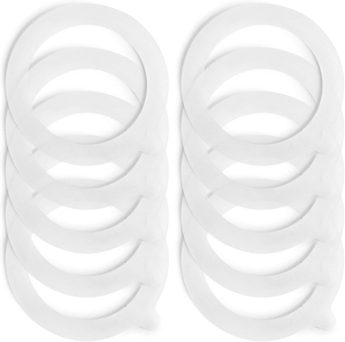 10 stuks siliconen inmaakringen, 68 x 94 mm, vervangende inmaakringen, weckringen, lekvrij, afdichtring voor inmaakpotten (wit)