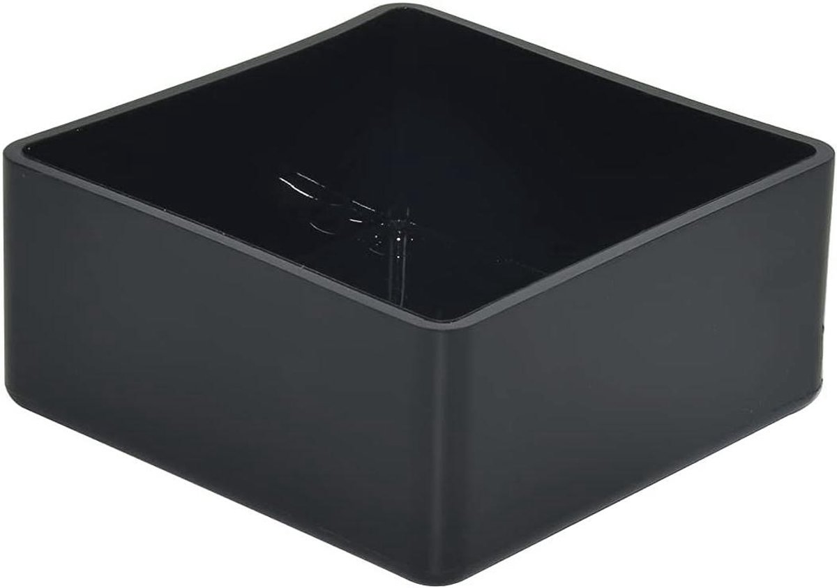 Vierkante Stoelpootdoppen Zwart PVC - Beschermers voor Hardhouten Vloeren (12 stuks, 80x80mm)