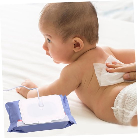 Baby Billendoekjes Verwarmer - Billendoekjes Houder - Baby Comfort - Draagbaar Ontwerp - 12x8x1 cm - Wit — afbeelding 3