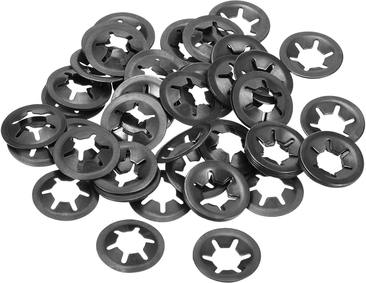60 stuks stersluitingen voor binnentanden M6 - [6 mm x 16 mmod] voor schokdemping, mechanische uitrusting, sluitringen, hoge snelheid, staal 65 Mn