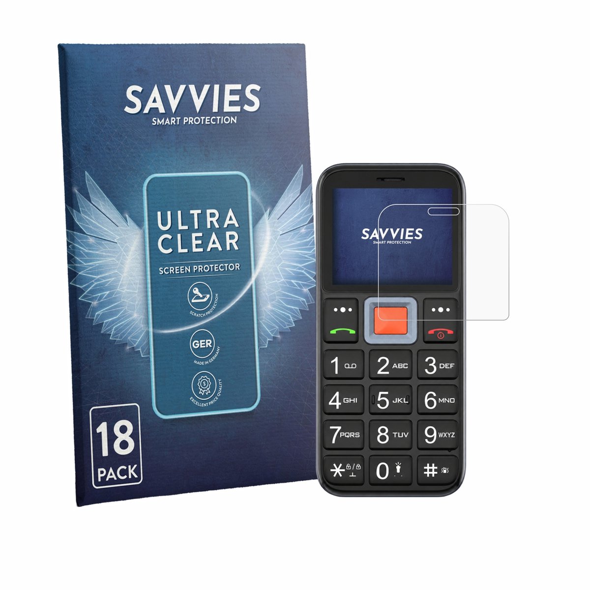 Savvies - Screenprotector voor Easyfone Prime A5 - Folie Beschermfolie transparant 18 Stuks