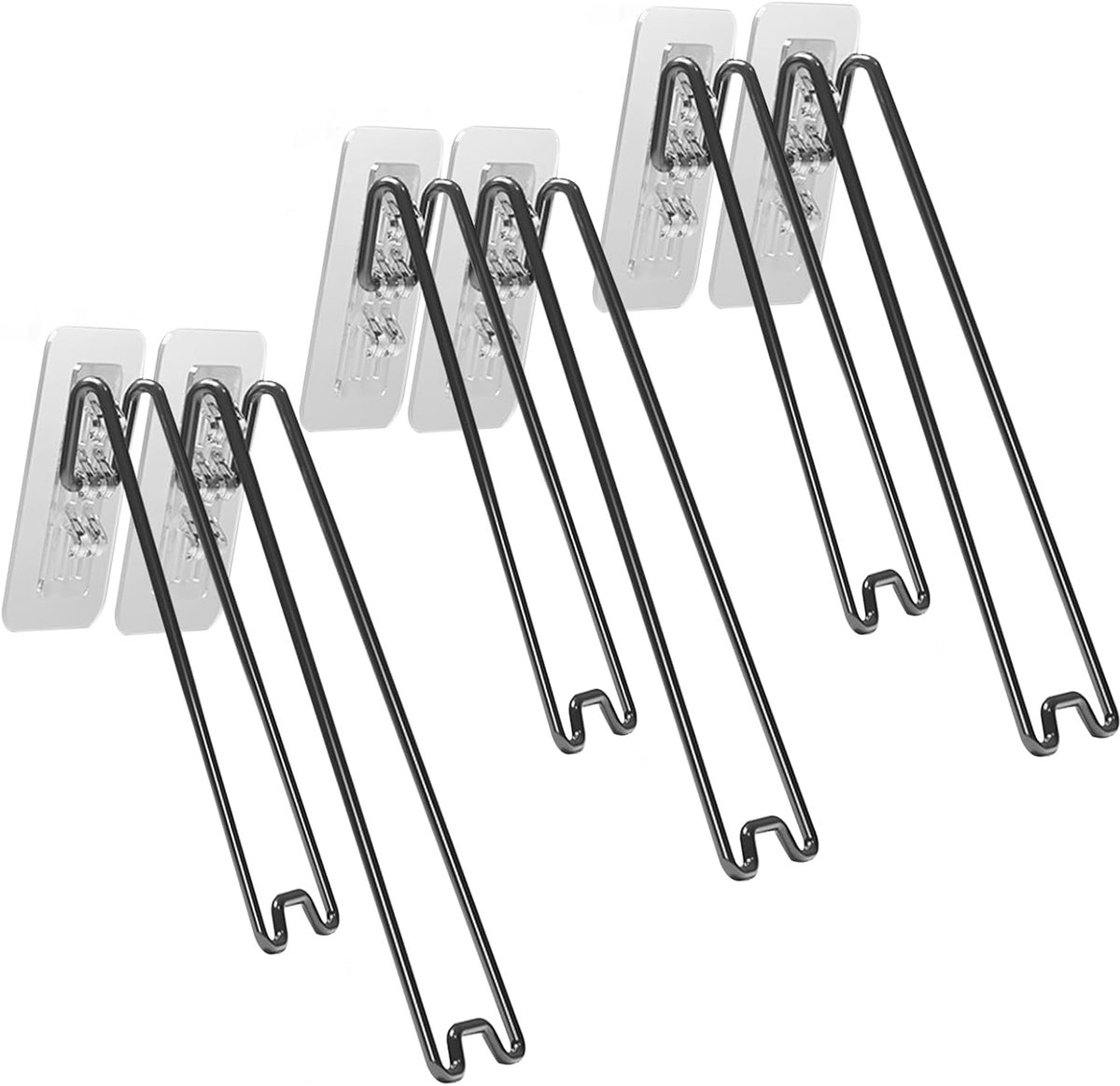 Fotolijsthouder met zelfklevende stickers, 6 stuks, 2 maten, schildersezel, staande metalen fotolijsthouder, tabletop, fotolijsthouder