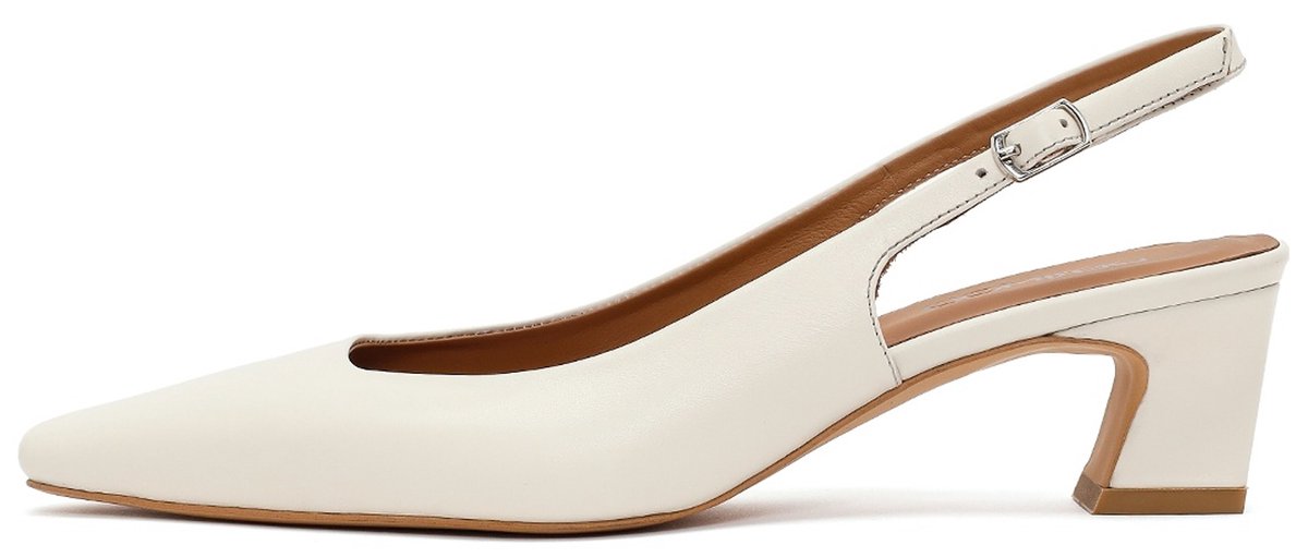 DERIMOD Slingbacks Met Middelhoge Hak Leren Slingbacks Met Middelhoge Hak