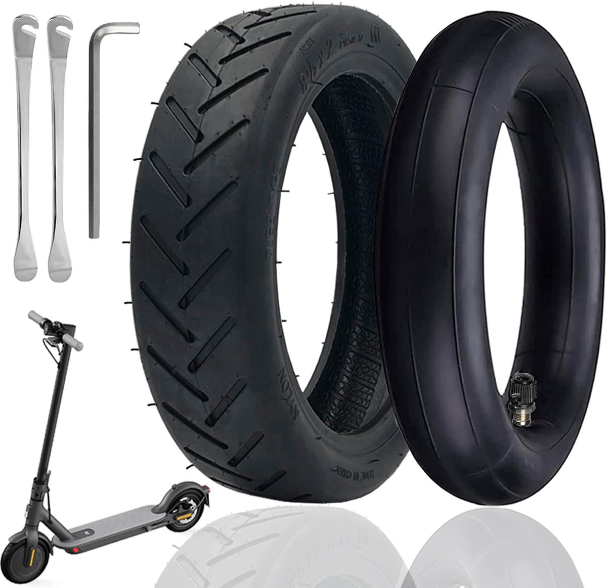 Banden 8 5 inch E-scooter reserveslang + banden compatibel met Xiaomi M365 M365Pro2 elektrische scooter zwarte reservewielen voor scooter 50 75-6.1